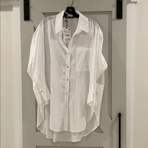 NWT Zara oversized shirt white XS-S